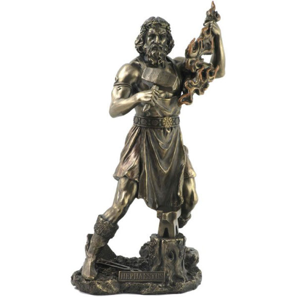 Greek God Bronzed Finish Statue Hephaestus
