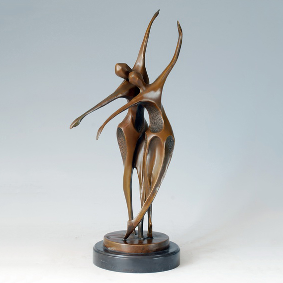 Modern abstract dancing bronze sculpture