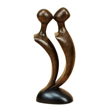 Male female intimacy modern abstract bronze statue
