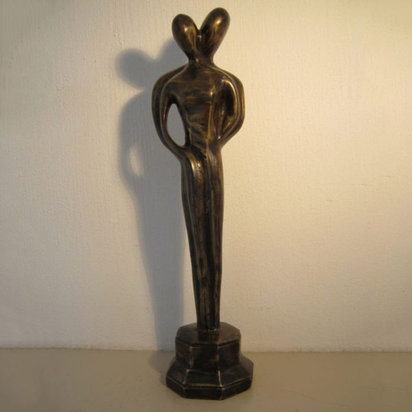 Bronze sculpture of an abstract figure standing