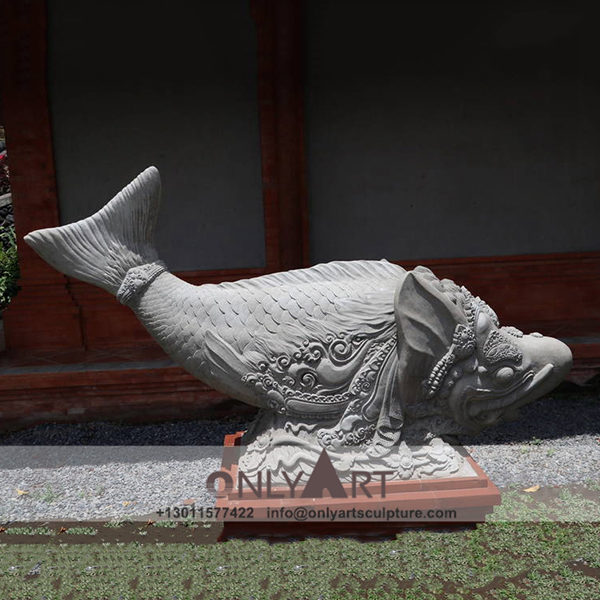 marble fish Sculpture ; Fish Sculpture ; Landmark sculpture ; Large ; Square decoration ; Outdoor ; Hand carved ; Home decoration ; Garden Decorative Stone Animal Statues Marble Fish Sculpture