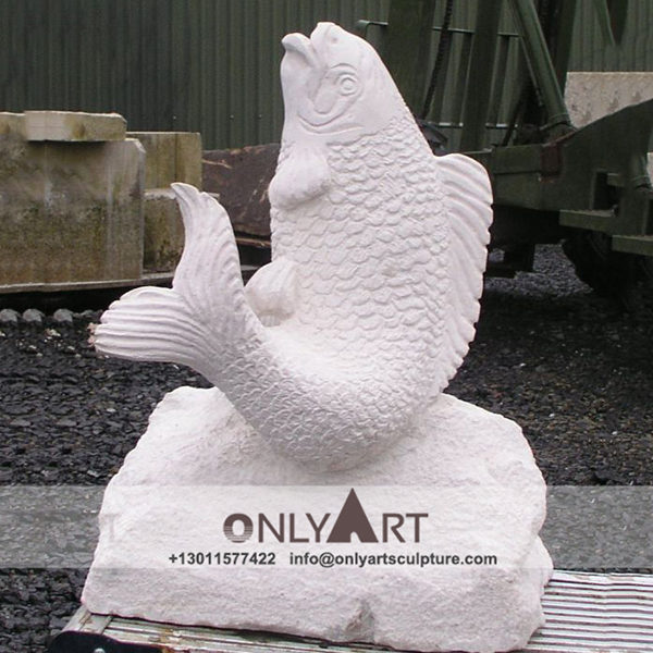 marble fish Sculpture ; Fish Sculpture ; Landmark sculpture ; Large ; Square decoration ; Outdoor ; Hand carved ; Home decoration ; Landscape Decorative marble Stone Fish Sculpture