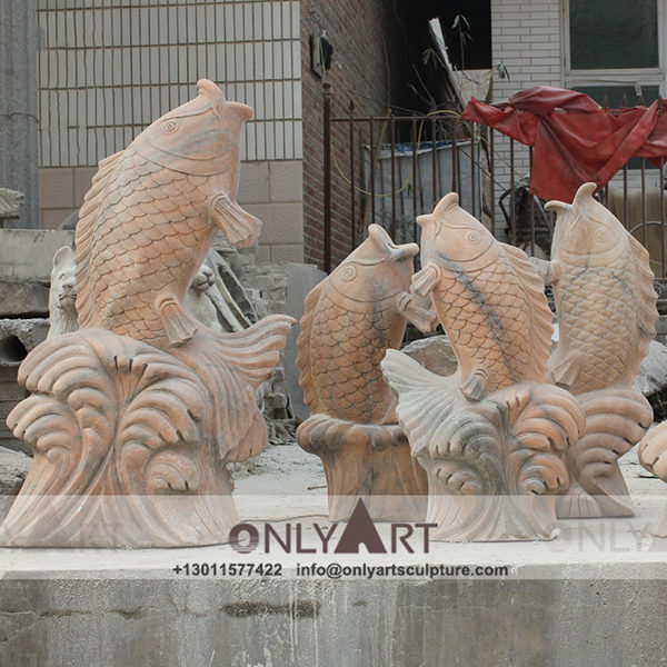 marble fish Sculpture ; Fish Sculpture ; Landmark sculpture ; Large ; Square decoration ; Outdoor ; Hand carved ; Home decoration ; Garden fish statues carving stone large fish sculpture
