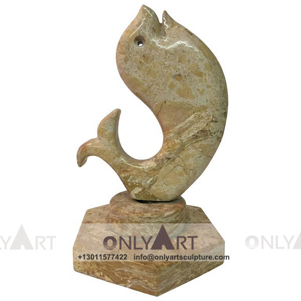 marble fish Sculpture ; Fish Sculpture ; Landmark sculpture ; Large ; Square decoration ; Outdoor ; Hand carved ; Home decoration ; Modern abstract design stone fish sculpture