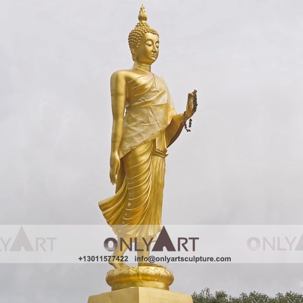outdoor ; life size ; park decoration ; buddha statue ; art figurines ; thai buddha statue ; home decoration ; life size fiberglass gold thai buddha statue