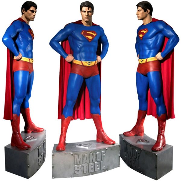 outdoors ; indoor ; Fiberglass statue ; decorate ; Large scale ; City decoration ; garden ; Park decoration ; Superman ; Superman sculpture ; Superman statue ; Life Size ; Customized mostpopular baby cartoon fiberglass movie action figure Superman statues