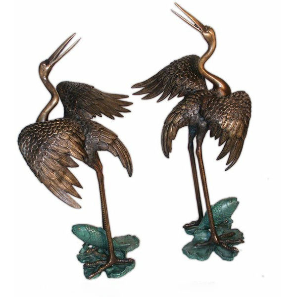 outdoors ; indoor ; bronze statue ; decorate ; Large scale ; City decoration ; garden ; Park decoration ; Bird ; Bird sculpture ; Bird statue ; Life Size ; garden decor metal bronze crane bird sculpture with best quality