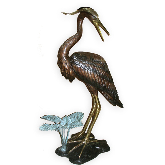 DCF 1.0 outdoors ; indoor ; bronze statue ; decorate ; Large scale ; City decoration ; garden ; Park decoration ; Bird ; Bird sculpture ; Bird statue ; Life Size ; garden decor metal bronze crane bird sculpture with best quality
