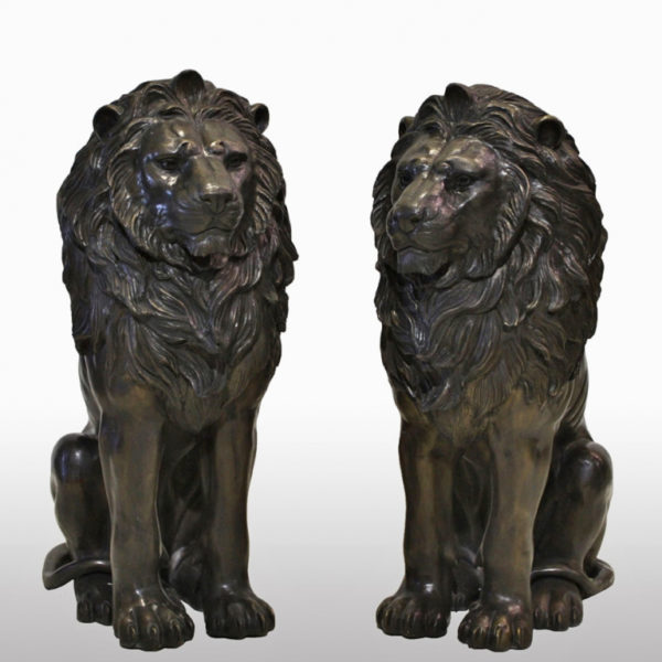 outdoors ; indoor ; bronze statue ; decorate ; Large scale ; City decoration ; garden ; Park decoration ; Lion ; Lion sculpture ; Lion statue ; Life Size ; Bronze Lions Statues Animal Figurines Lioness Sculptures Manual Metal Collection