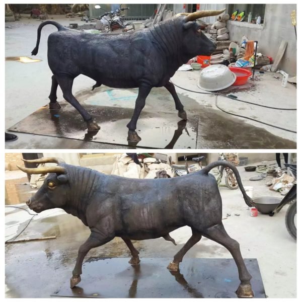 OAS-Bull (61) outdoors ; indoor ; bronze statue ; decorate ; Large scale ; City decoration ; garden ; Park decoration ; Bull ; Bull sculpture ; Bull statue ; Life Size ; Life Size Handmade Antique Animal Bronze Bull Sculpture