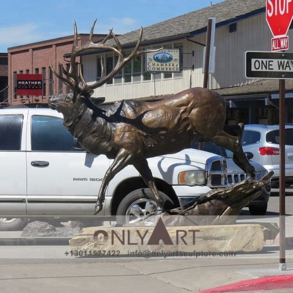 outdoors ; indoor ; bronze statue ; decorate ; Large scale ; City decoration ; garden ; Park decoration ; Elk ; Elk sculpture ; Elk statue ; Life Size ; Good design metal animal sculpture casting bronze elk statue for park decoration