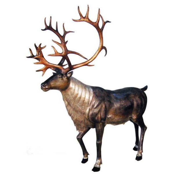 OAS-Elk (81) outdoors ; indoor ; bronze statue ; decorate ; Large scale ; City decoration ; garden ; Park decoration ; Elk ; Elk sculpture ; Elk statue ; Life Size ; Home and garden decor animal statue bronze art casting standing elk sculpture