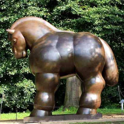 OAS-Horse (136) outdoors ; indoor ; bronze statue ; decorate ; Large scale ; City decoration ; garden ; Park decoration ; horse ; horse sculpture ; Horse statue ; Beautiful abstract bronze fat horse sculpture