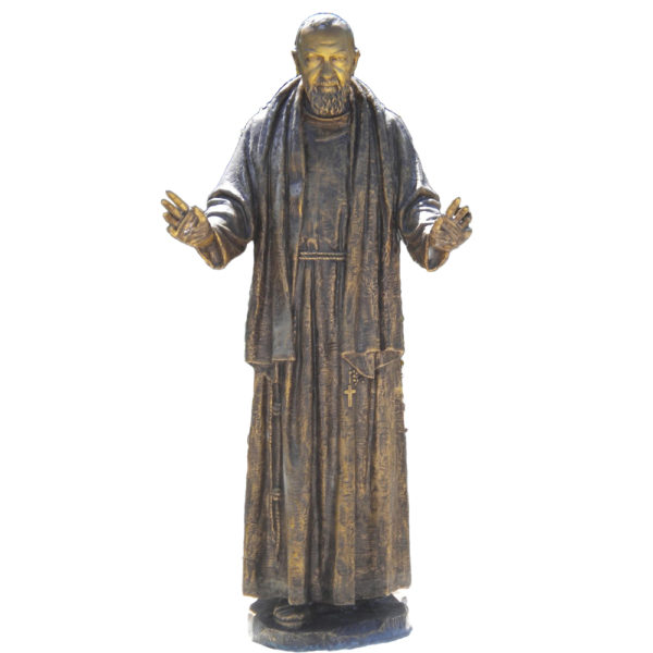 outdoors ; indoor ; bronze statue ; decorate ; Large scale ; City decoration ; garden ; Park decoration ; religion ; religion sculpture ; religion statue ; Life Size ; bronze catholic religious ST Padre Pio statues for church decoration
