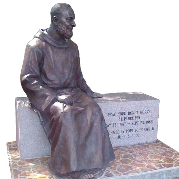 outdoors ; indoor ; bronze statue ; decorate ; Large scale ; City decoration ; garden ; Park decoration ; religion ; religion sculpture ; religion statue ; Life Size ; bronze catholic religious ST Padre Pio statues for church
