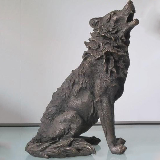 Bronze Wolf Sculpture, Large Outdoor Wolf Statues