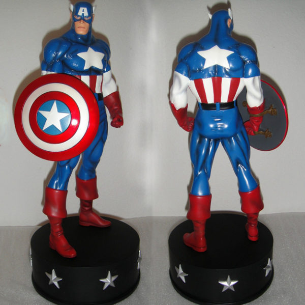 outdoors ; indoor ; Fiberglass statue ; decorate ; Large scale ; City decoration ; garden ; Park decoration ; Captain America ; Captain America sculpture ; Captain America statue ; Life Size ; cartoon ; Custom Decorative Fiberglass Captain America Statue