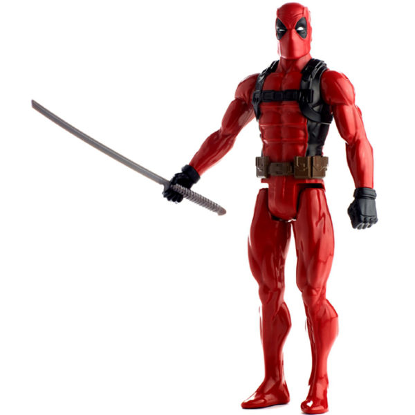 Deadpool-3 outdoors ; indoor ; Fiberglass statue ; decorate ; Large scale ; City decoration ; garden ; Park decoration ; Deadpool ; Deadpool sculpture ; Deadpool statue ; Life Size ; cartoon ; Holding sword action movie hero fiberglass Deadpool statue