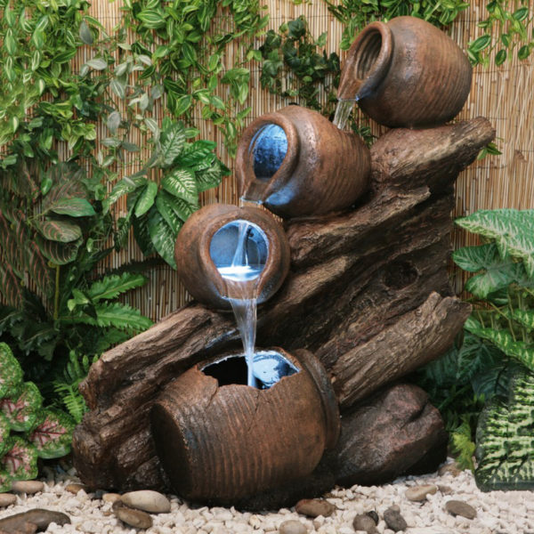 New designed jar lighting bronze fountain sculpture