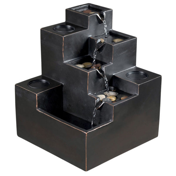 Garden hotel bronze sculpture and fountain