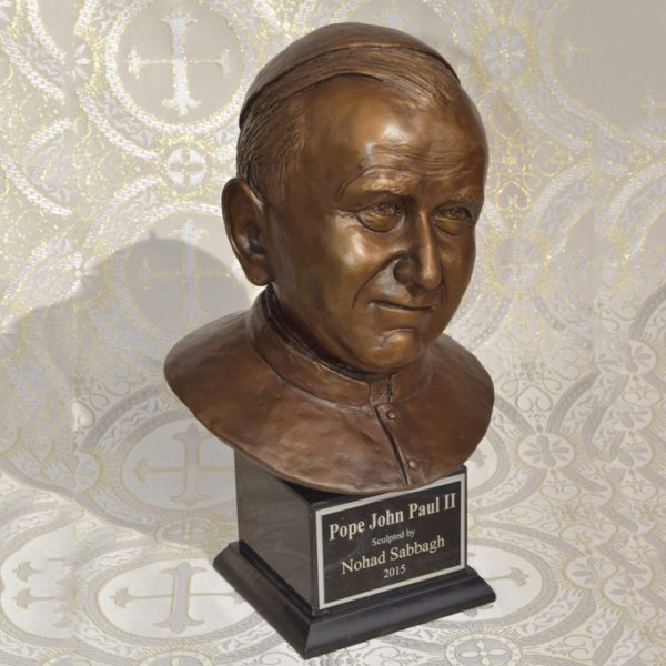 Bronze Pope John Paul Ii cephalosome Statue