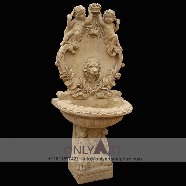 Fountain Marble Sculpture ; Marble Fountain ; stone Fountain ; Indoor ; Outdoor ; Hand carved ; life size ; Large ; Ball ; Wall Fountain ; antique natural marble wall fountain for sale