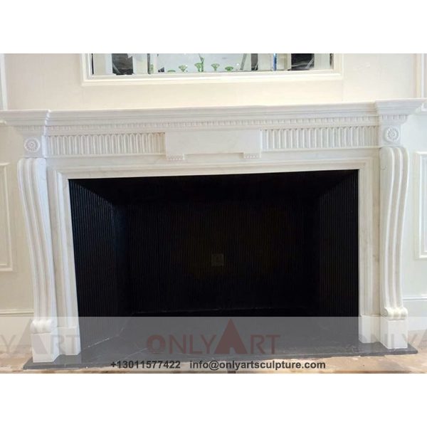 Fireplace-334 outdoor ; art figurines ; home decoration ; New Designed ; Marble Fireplace ; Elegant white marble fireplace mantel
