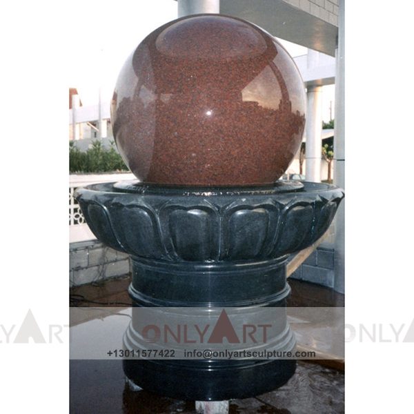 Fountain Marble Sculpture ; Marble Fountain ; stone Fountain ; Indoor ; Outdoor ; Hand carved ; life size ; Large ; Ball ; Red Granite Rolling Sphere Garden Fountains