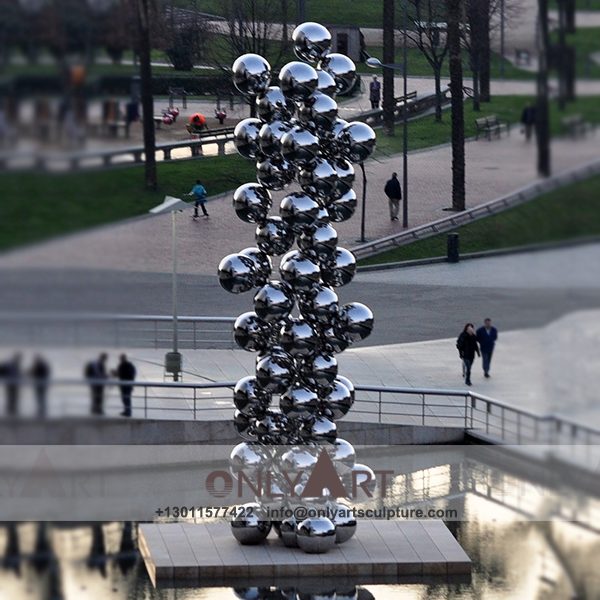 Stainless Steel Sculpture ; Stainless Steel chair ; Home decoration ; Outdoor decoration ; City Sculpture ; Colorful ; Corten Sculpture ; Large city decorated with stainless steel ball sculpture
