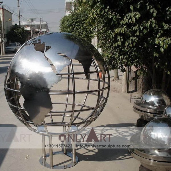 OALS-0279 Stainless Steel Sculpture ; Stainless Steel chair ; Home decoration ; Outdoor decoration ; City Sculpture ; Colorful ; Corten Sculpture ; City landscape stainless steel statue globe