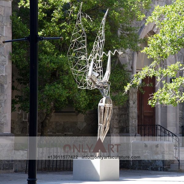 Stainless Steel Sculpture ; Stainless Steel chair ; Home decoration ; Outdoor decoration ; City Sculpture ; Colorful ; Corten Sculpture ; Modern abstract design of stainless steel angel statue