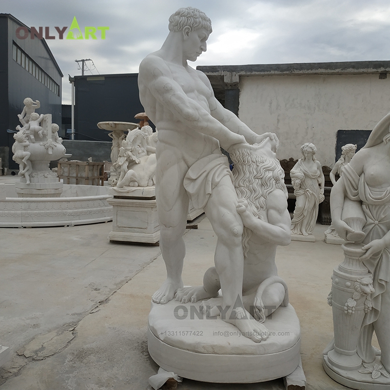 roman man with lion statue No.4