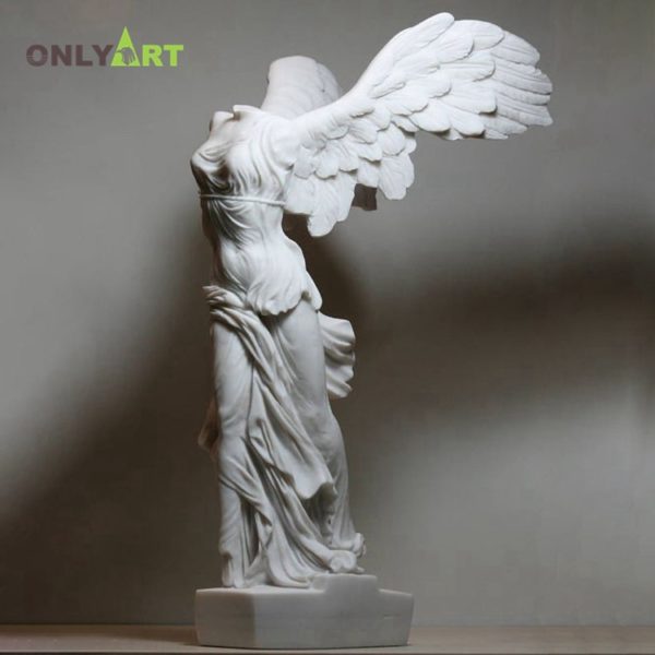 OAM-T176 Marble Angel Statue ; Hand Carved Outdoor Garden Life Size White