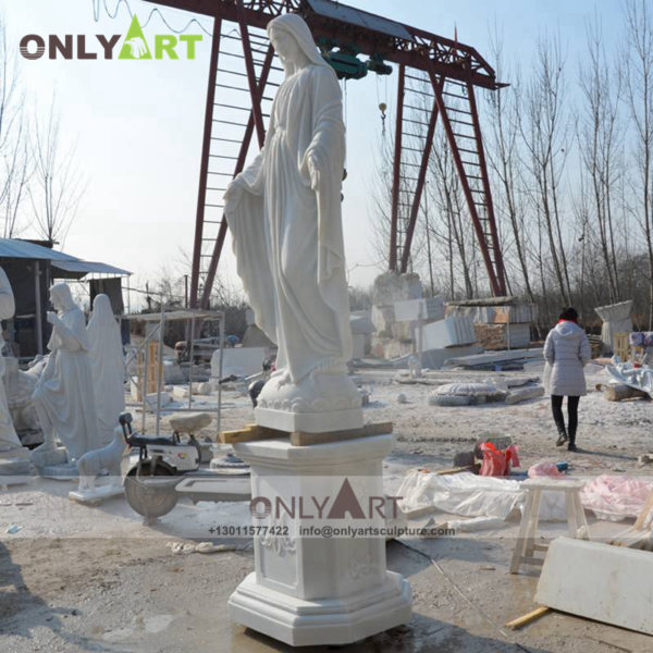 marble mary statue , virgin mary , marble statue , statue , sculpture , church decoration , square decoration , religion , Christ , outdoors , indoor, natural stone , life size , mary , catholic decoration , mother mary , black madonna statue , madonna